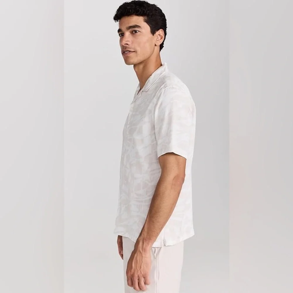 Theory Men's Irving Abstract Palms Camp Button Down Casual Shirt
